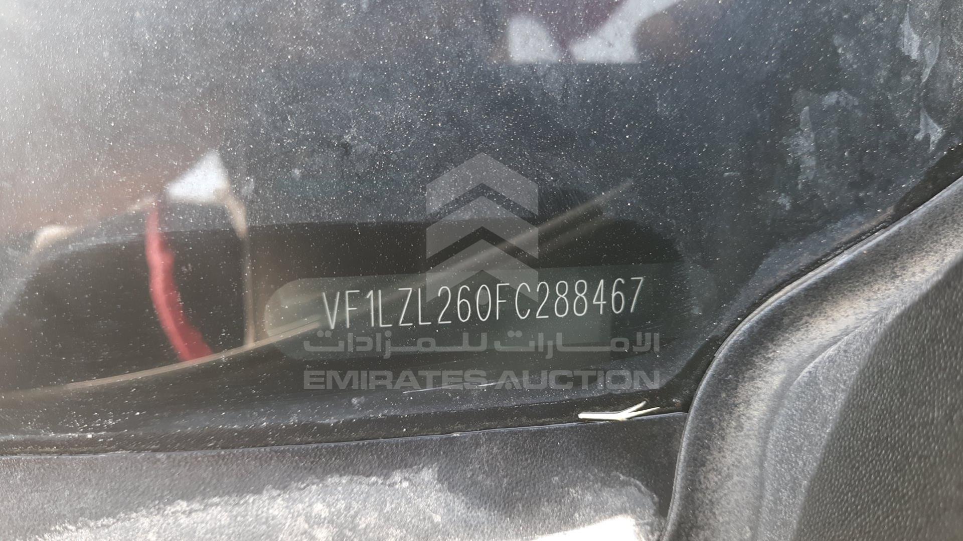 2015 RENAULT FLUENCE VIN: VF1LZL260FC288467