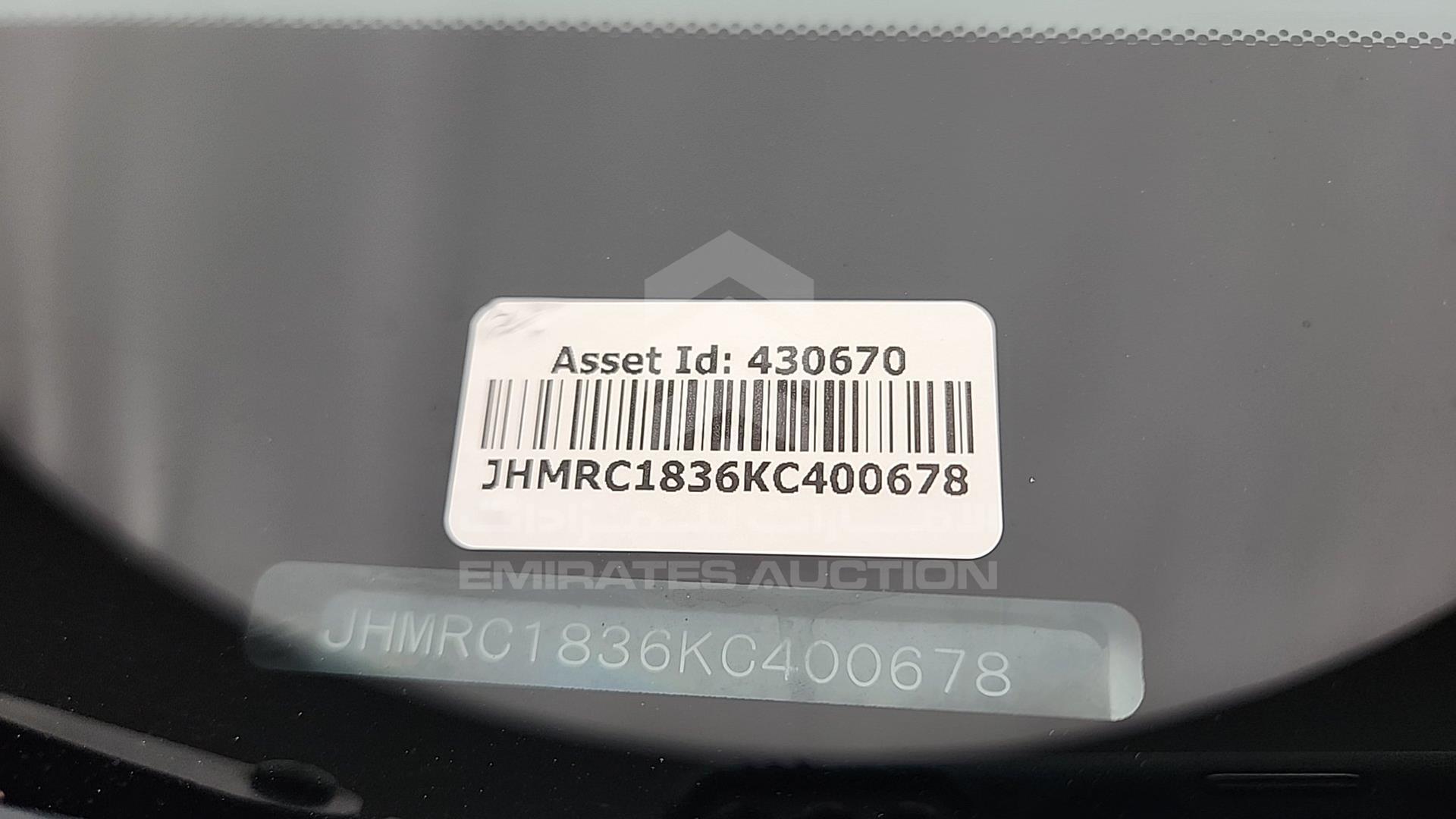 2019 HONDA ODYSSEY VIN: JHMRC1836KC400678
