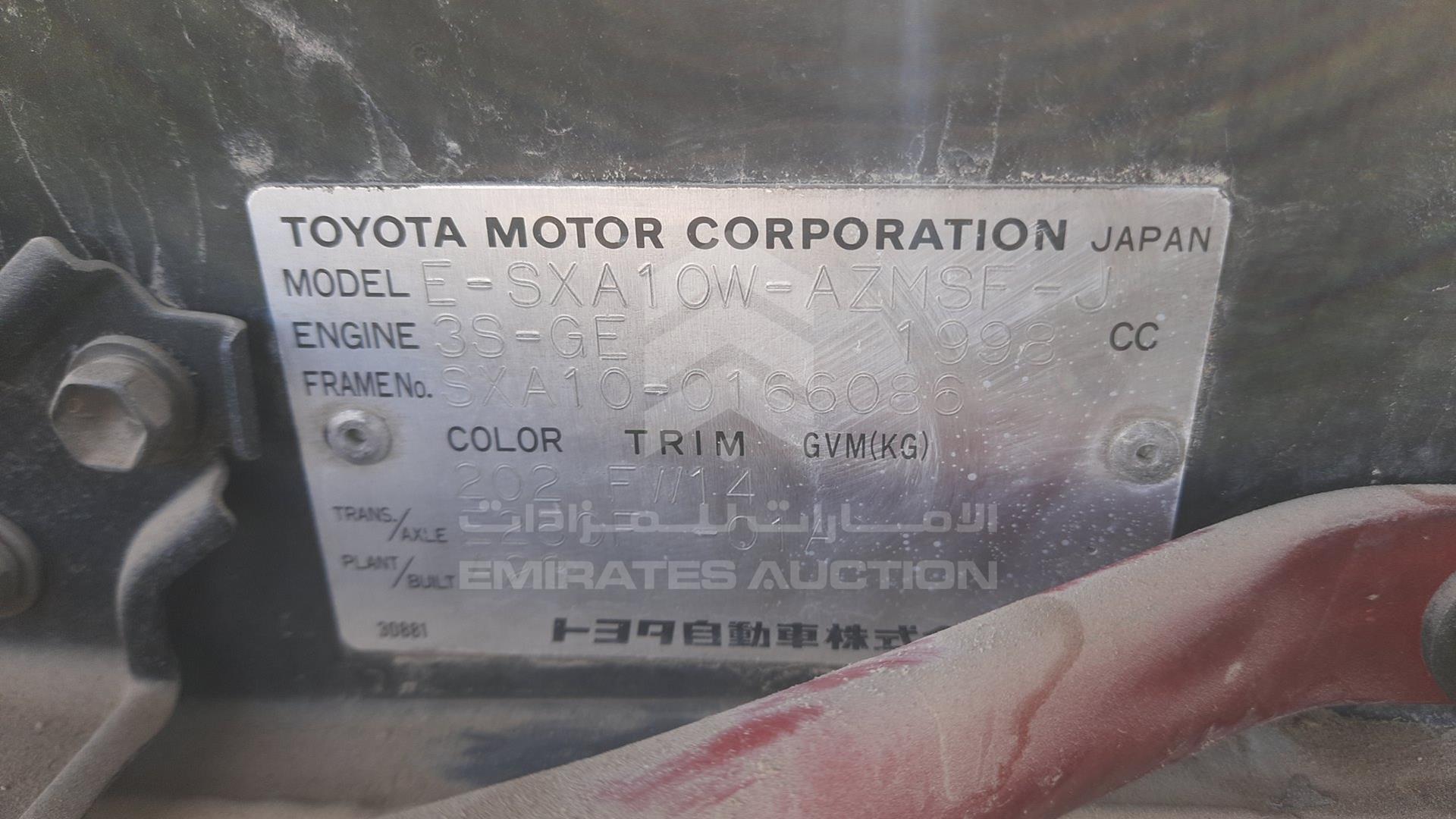 1998 TOYOTA RAV-4 VIN: SXA100166086