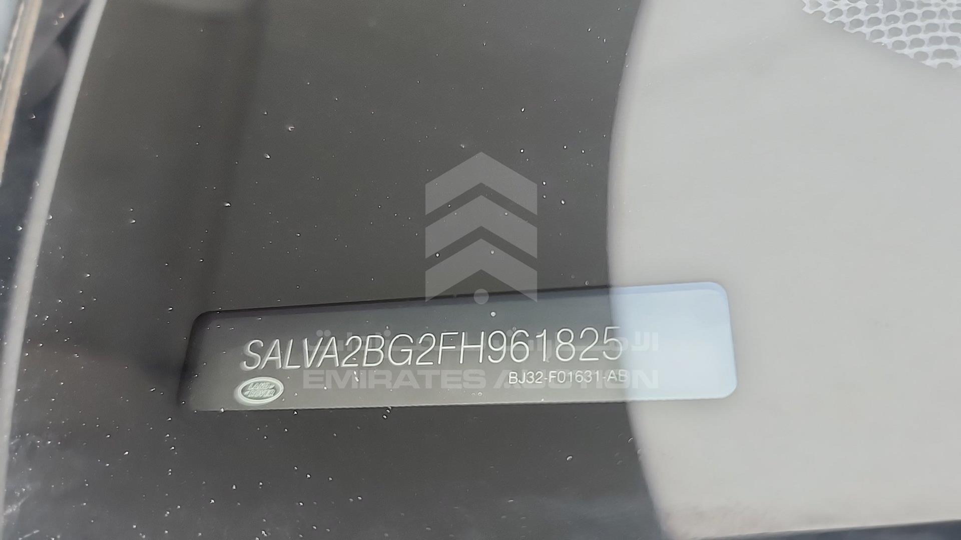 2015 RANGE ROVER EVOQUE VIN: SALVA2BG2FH961825