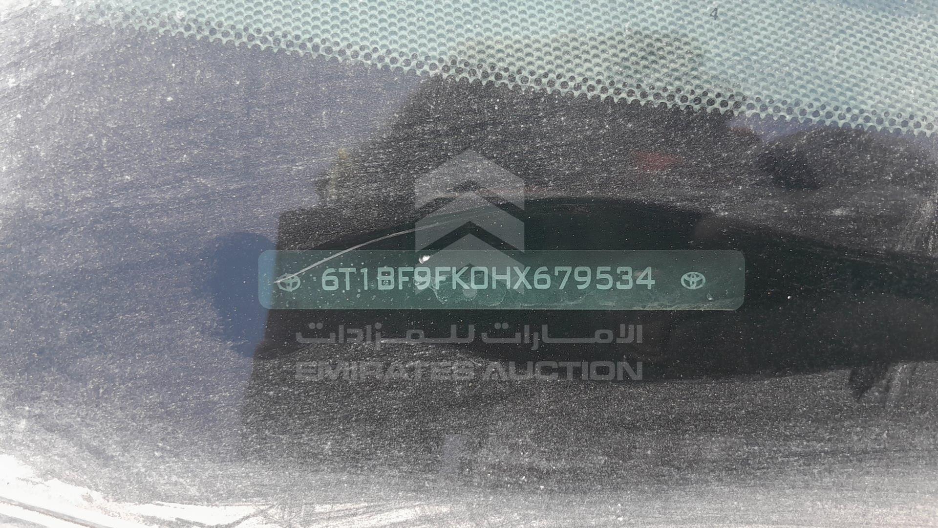 2017 TOYOTA CAMRY VIN: 6T1BF9FK0HX679534