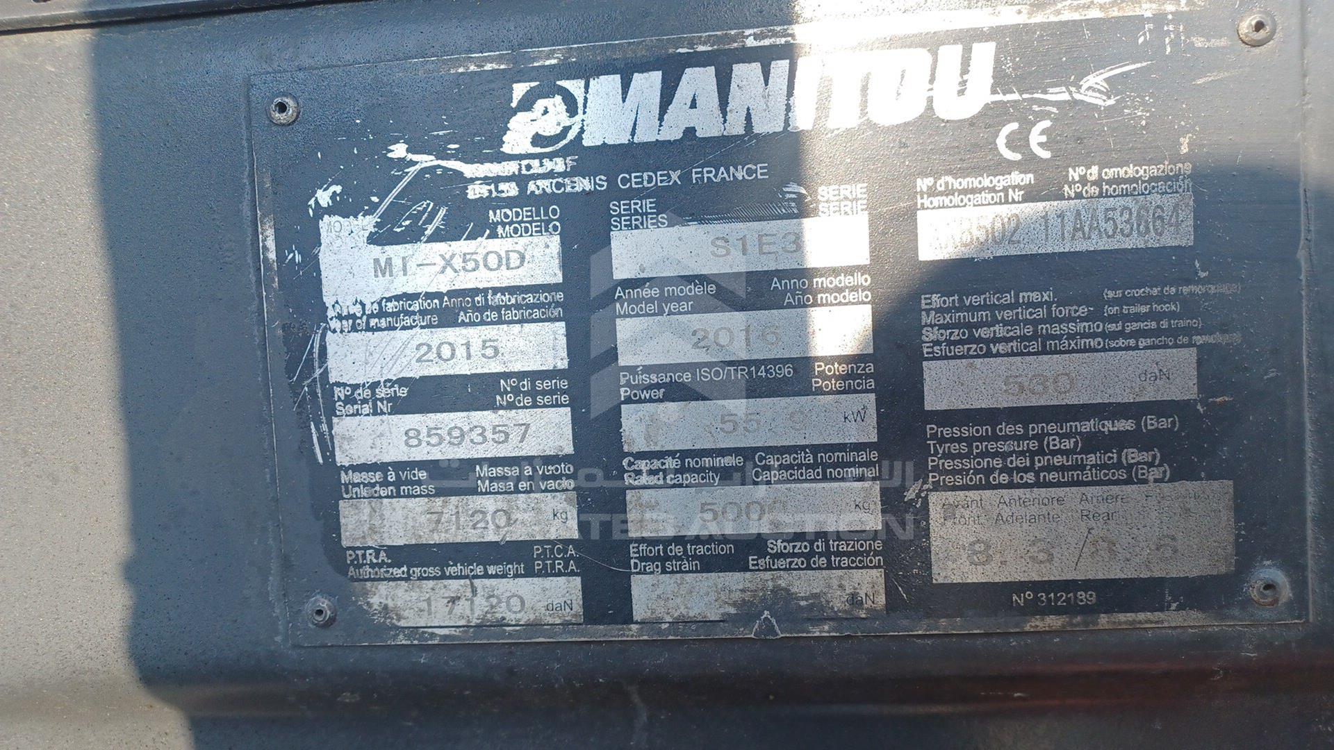 2016 MANITOU --- VIN: XXB50211AA53664